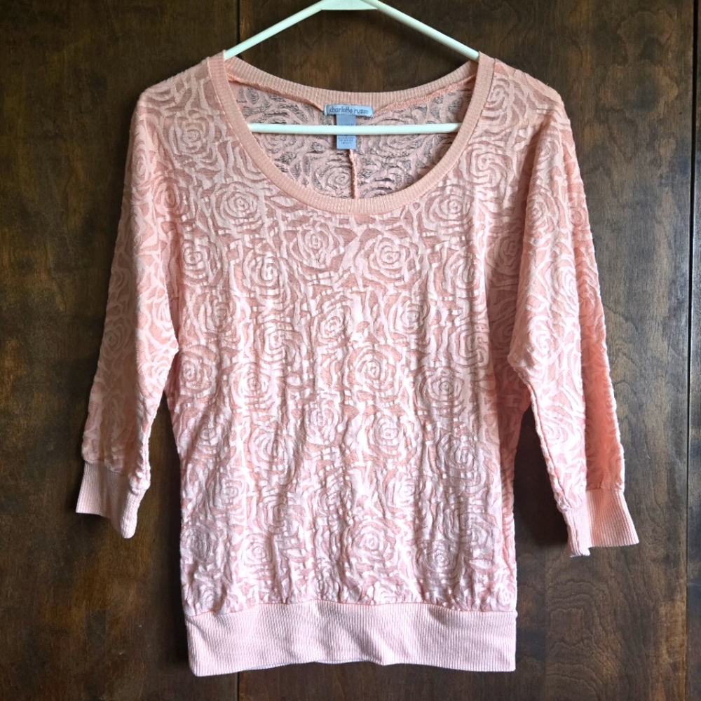 Charlotte Russe Floral Lace Sweater